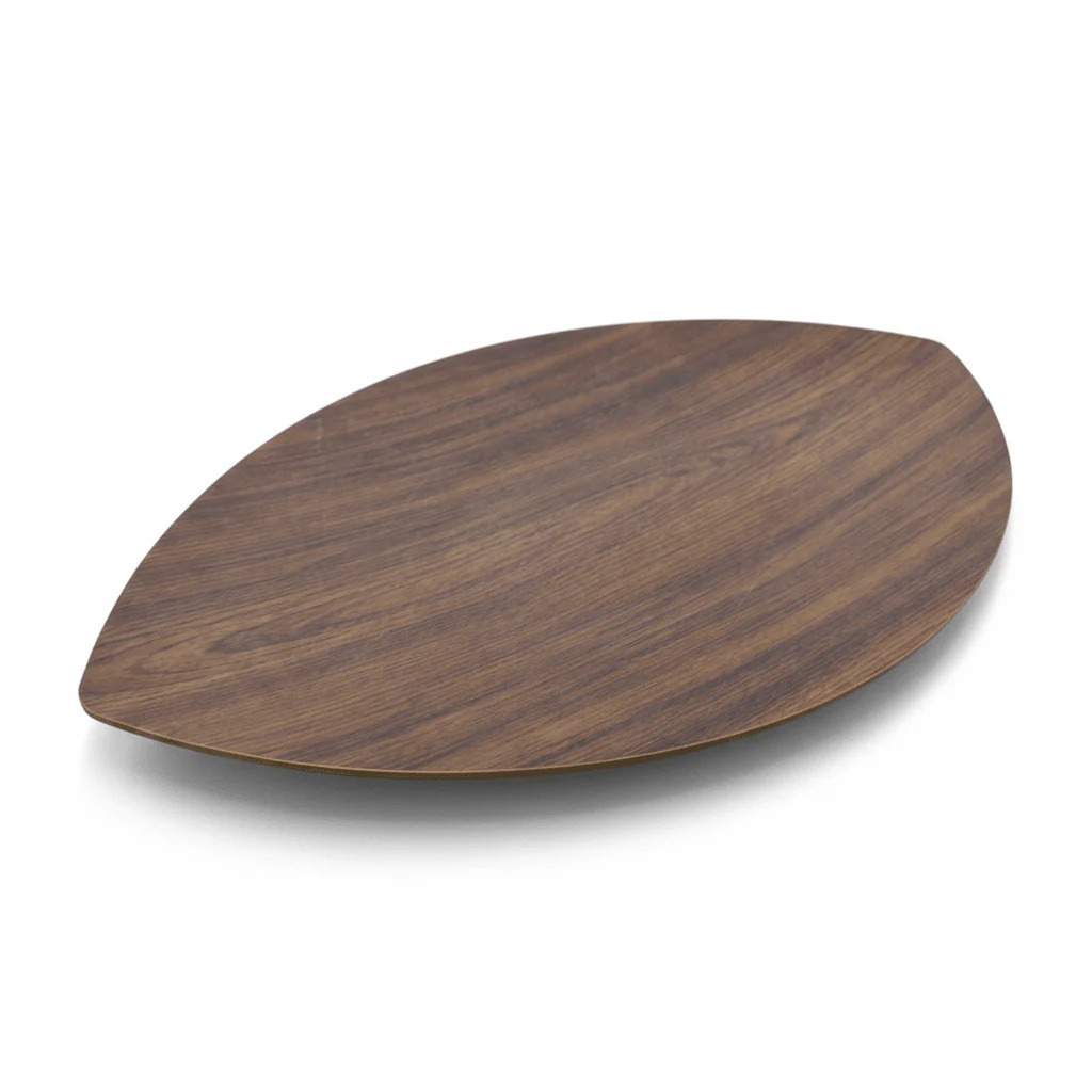 Evelin Large Leaf Serving Tray – 55×33 cm – Wood-Effect Polystyrene