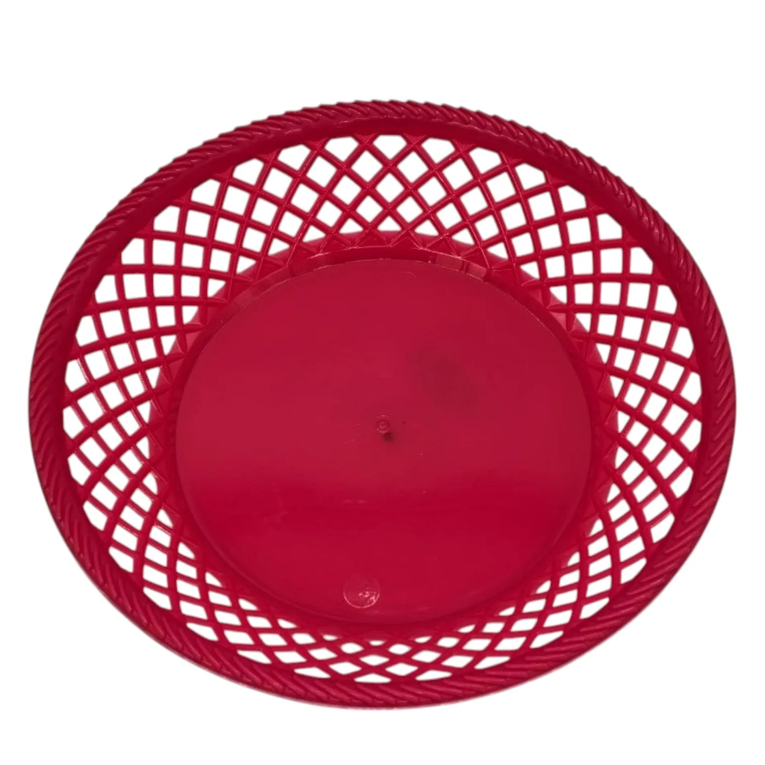 Exclusive Plastic Fruit Round Tray Kitchen Counter Polypropylene Fruit Holder Modern-28cmX5-MediumVioletRed - Image 2