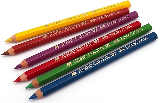 Faber-Castell 111606 Jumbo Color Pencil 6-Pieces - Image 4