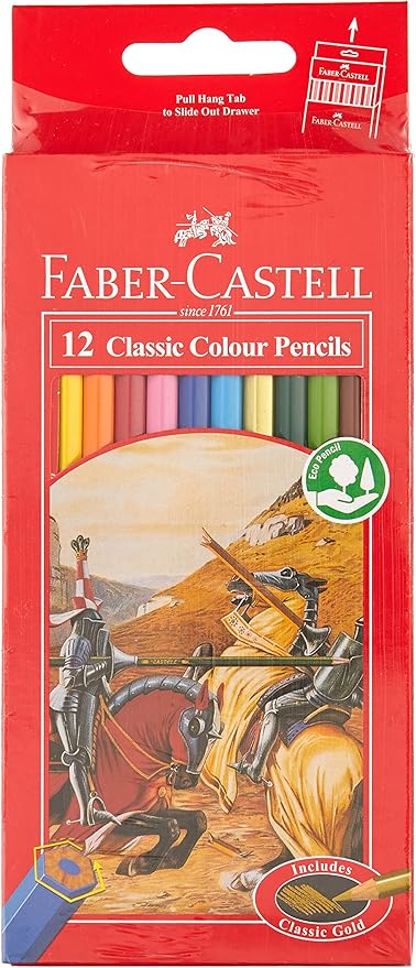 Faber-Castell Classic Colour Pencils 12 Colour In A Cardboard Box, Multicolor - Image 2