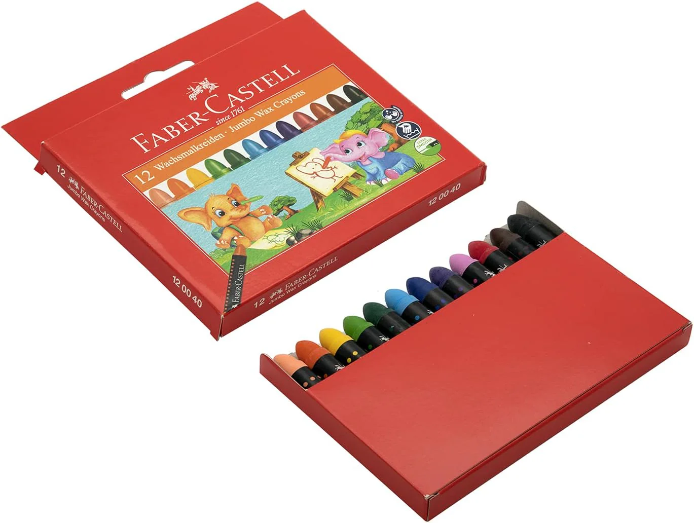 Faber-Castell Color Pencil 12 Colours + Washable Jumbo Wax Crayons 12 Colours, Draw And Sketch With This Amazing Set - Image 6