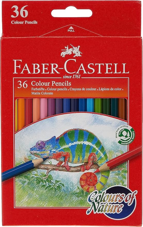 Faber-Castell Colours Of Nature Colour Pencils 36 In A Cardboard Box, Assorted, 114431