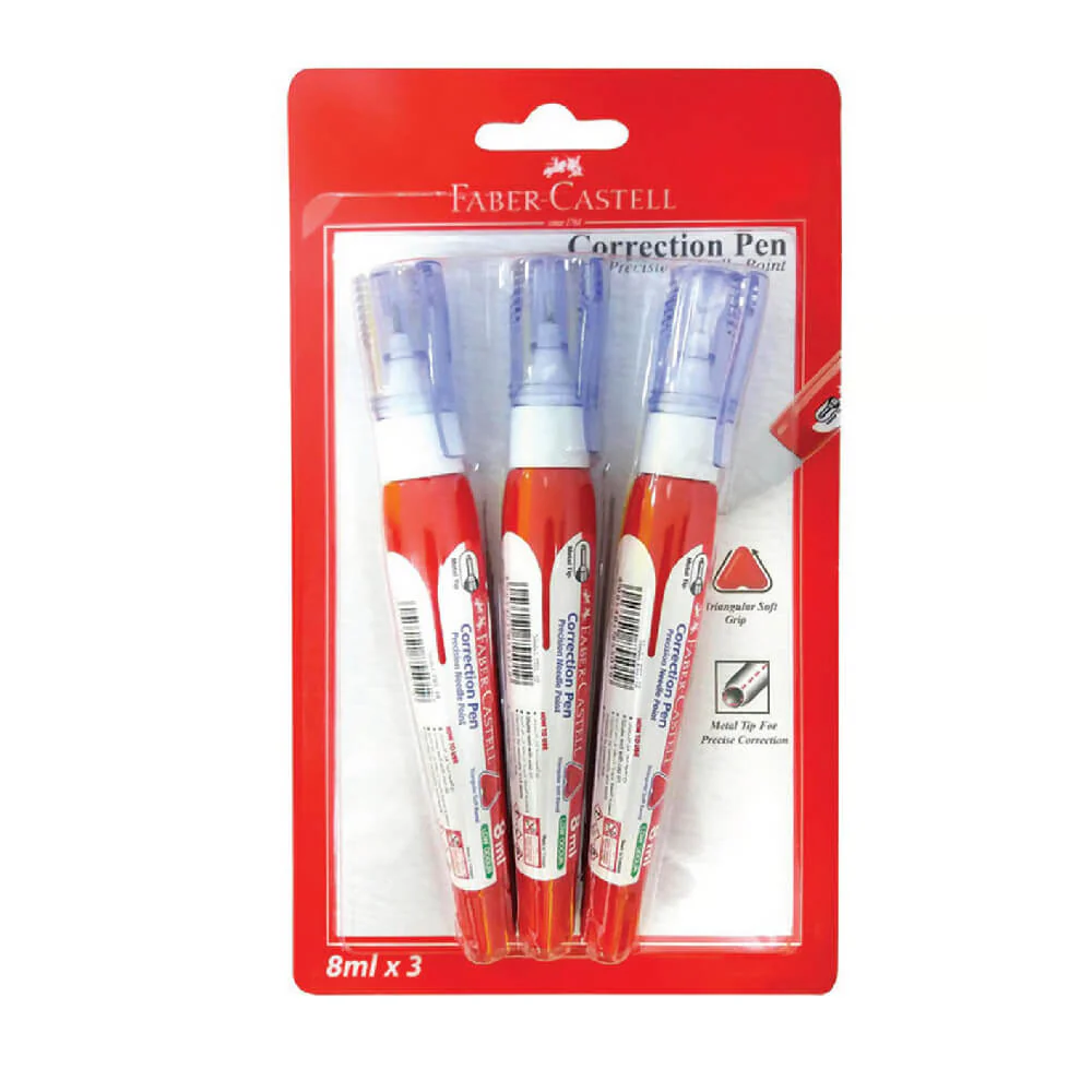 Faber-Castell Correction Pen 8ML White 3PCS