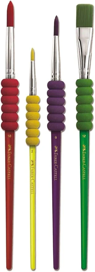Faber-Castell F181600 2X 4 Pinsel Soft Grip Brushes Green