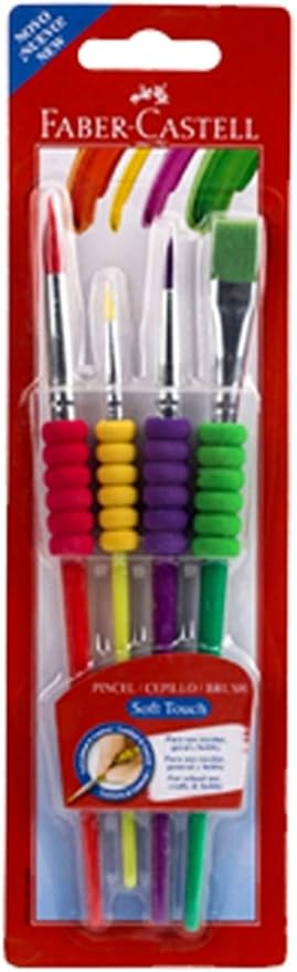 Faber-Castell F181600 2X 4 Pinsel Soft Grip Brushes Green - Image 2