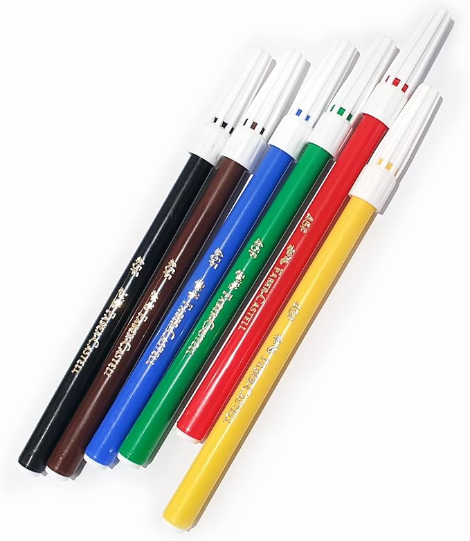 Faber-Castell Felt Pen 6 Color, Water-Based Colours Will Easily Wash Out Of Fabrics - Image 3