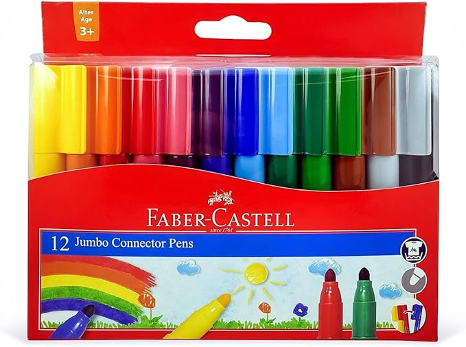 FABER-CASTELL JUMBO CONNECTOR FELT PEN 12 COLOR