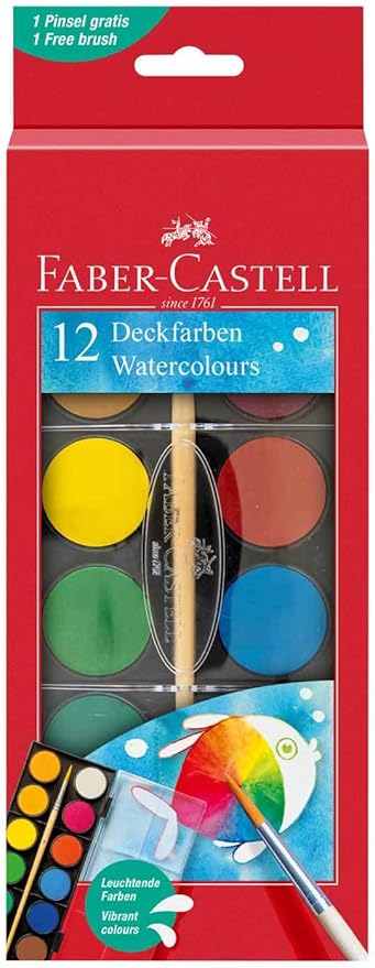 FABER CASTELL Watercolor Cakes Set - 12 Count