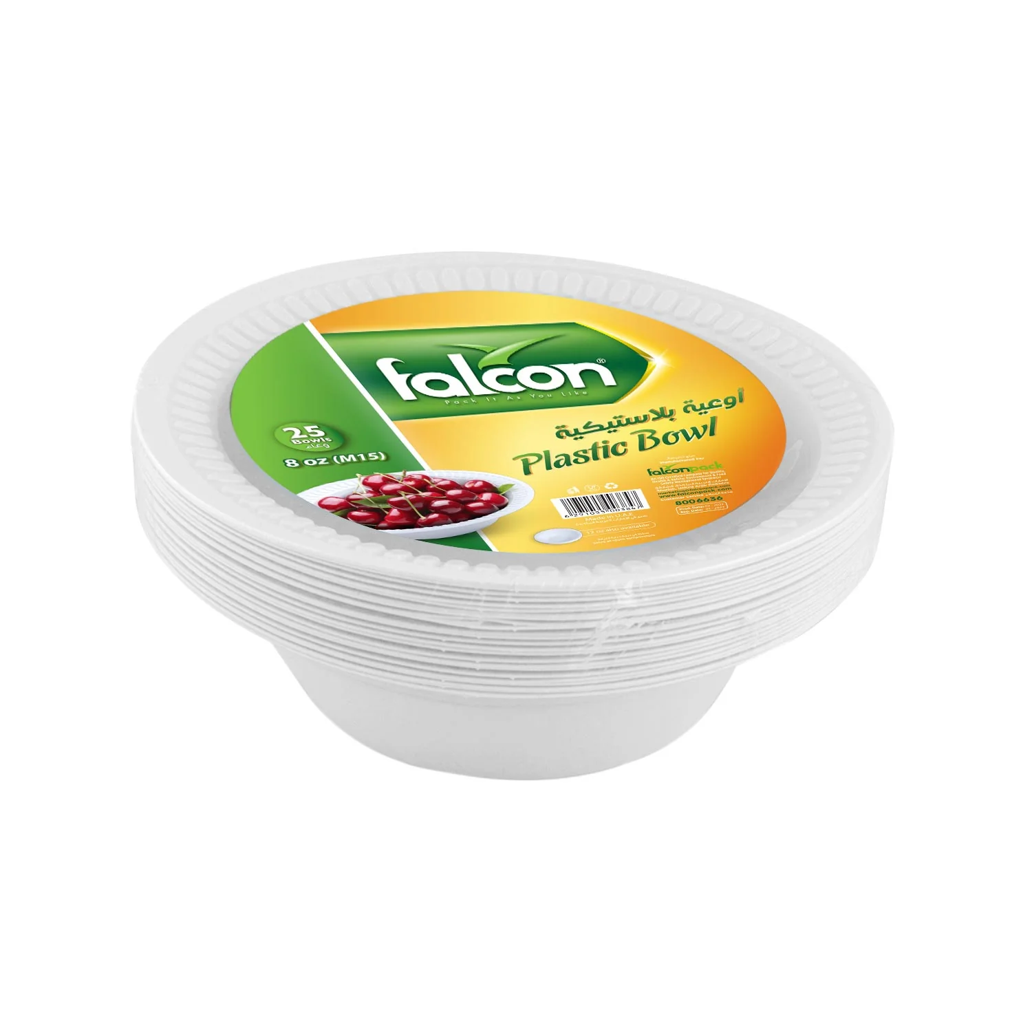 Falcon 25pcs Disposable Plastic Bowls 8oz