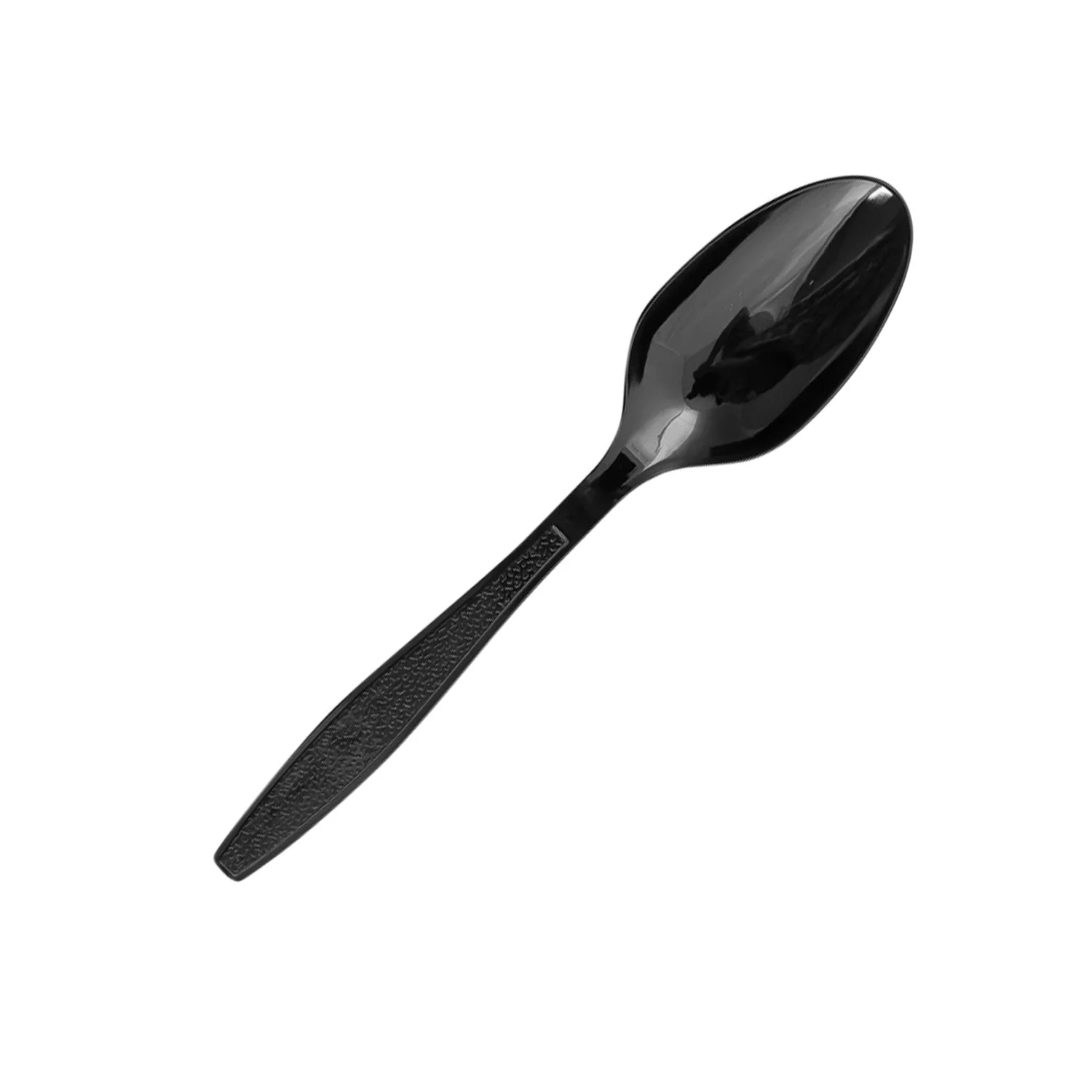 FALCON 50pcs Heavy Duty Disposable Plastic Spoon 18cm, Black