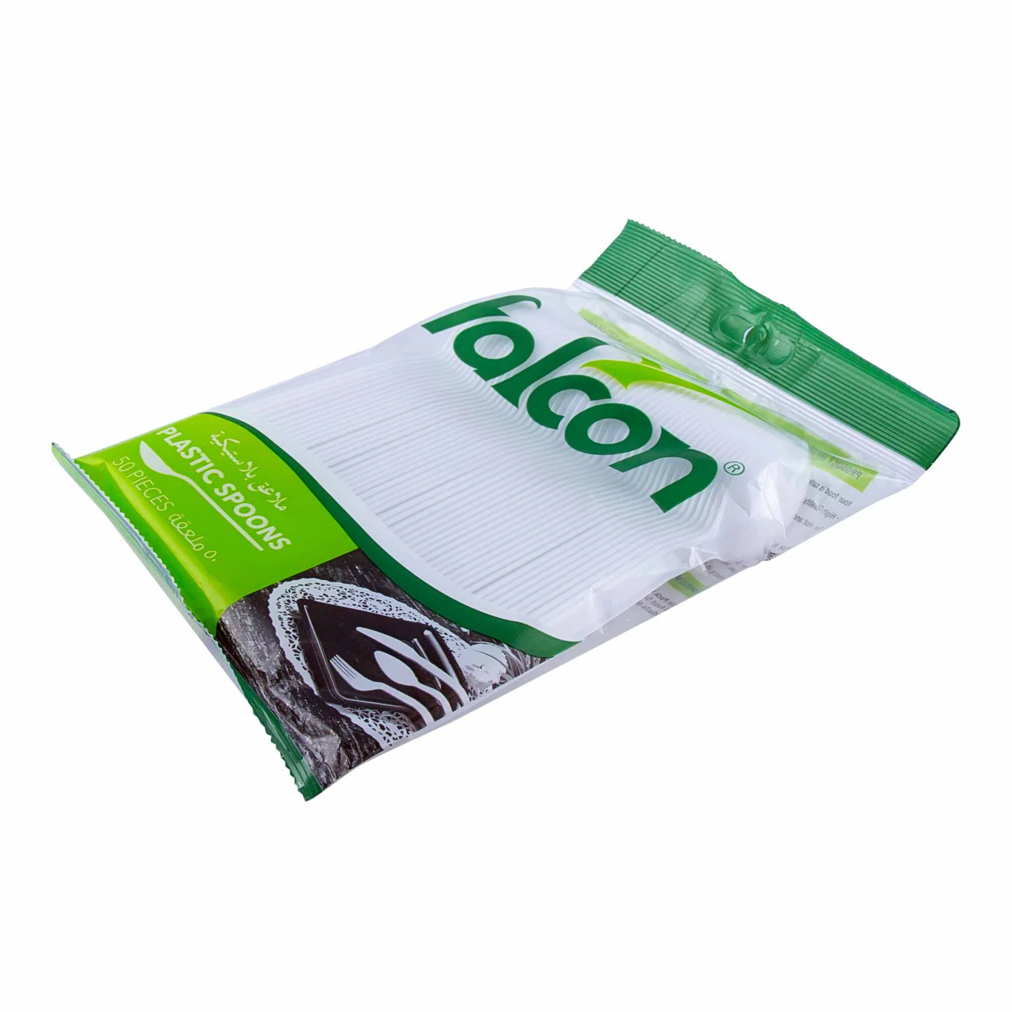 FALCON 50pcs Plastic Tea Spoons 12cm, White - Image 2