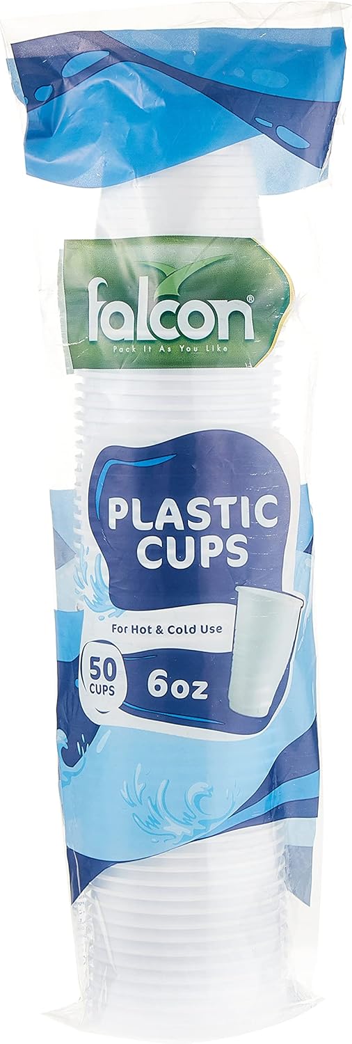 Falcon 6oz Disposable Plastic Cups – 50 Pieces Pack - Image 2
