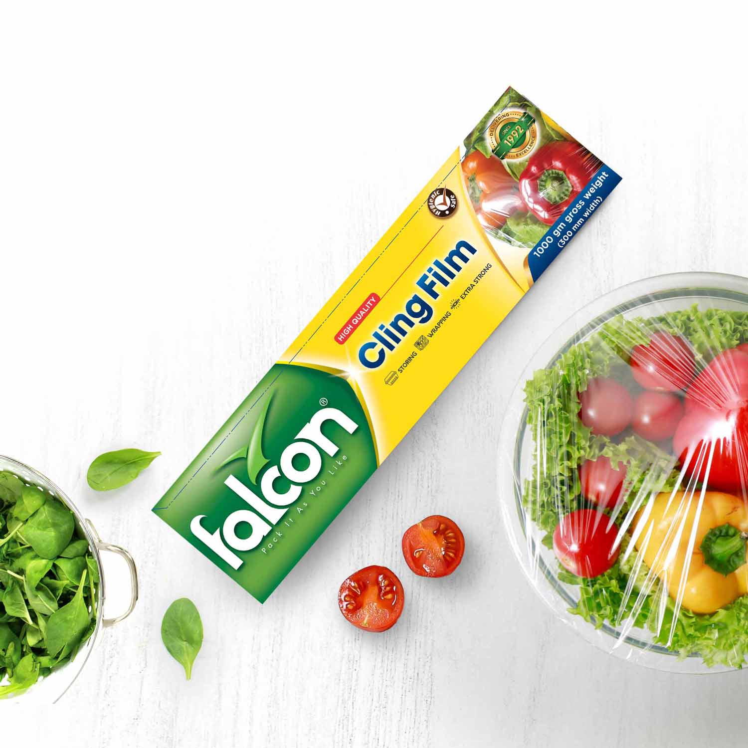 Falcon Cling Film 300mm Width, 1000g Gross Weight, Extra Strong-Wrapping-Storing - Image 4