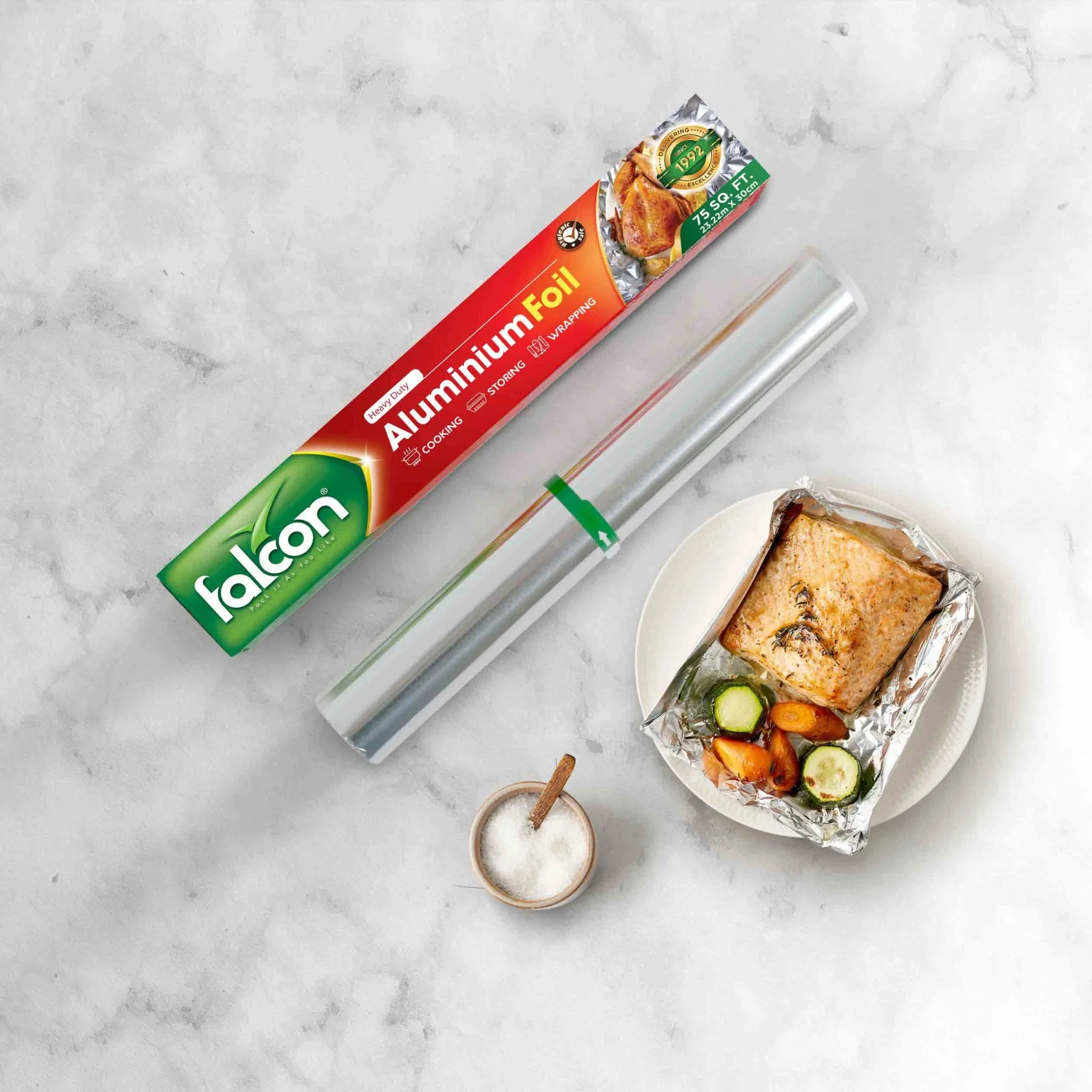 Falcon Heavy Duty Aluminium Foil 23.22m*30cm, 75sq.ft, Cooking-Storing-Wrapping - Image 4