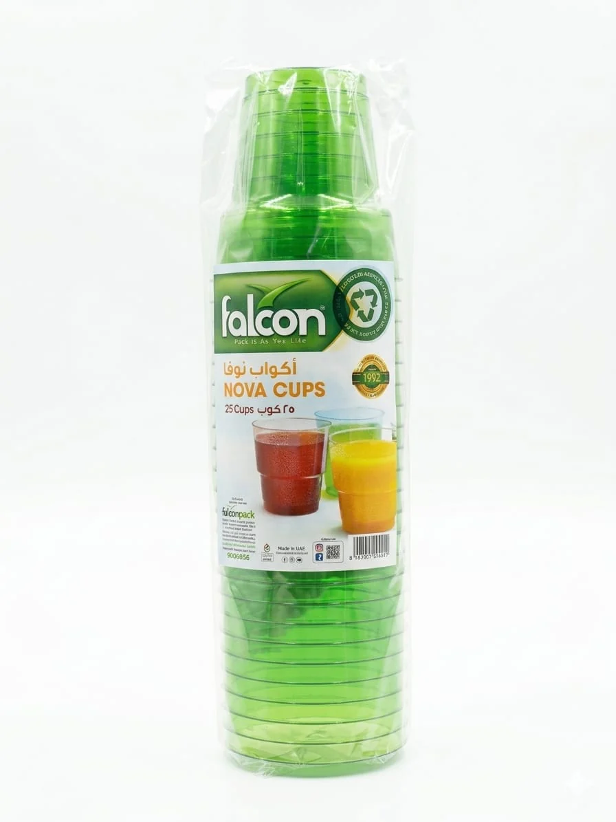 Falcon Nova 230ml Assorted Color Cups – 25 Pieces Pack - Image 2