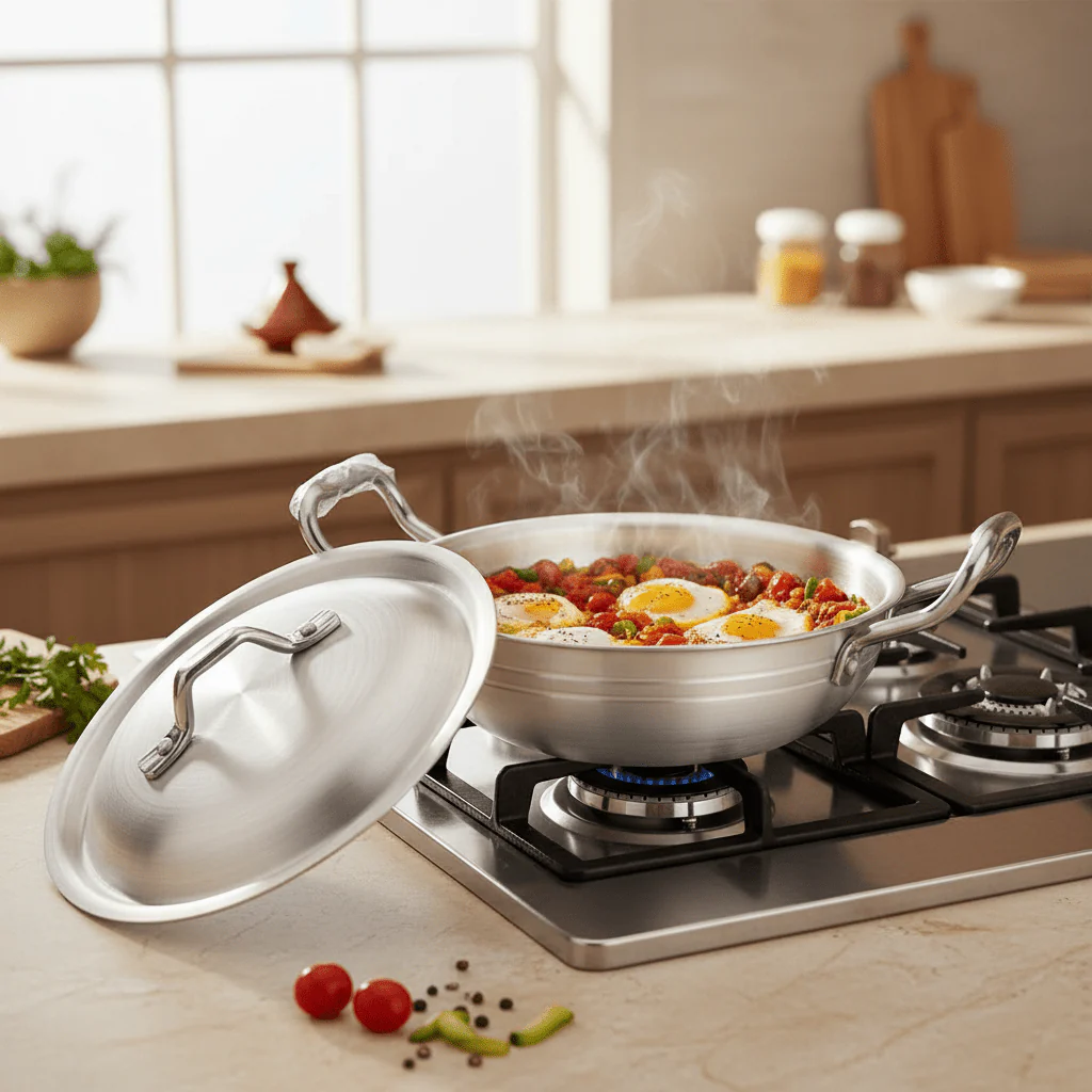 Falcon Round Aluminium Wok No.4, 33cm*10cm - Image 2