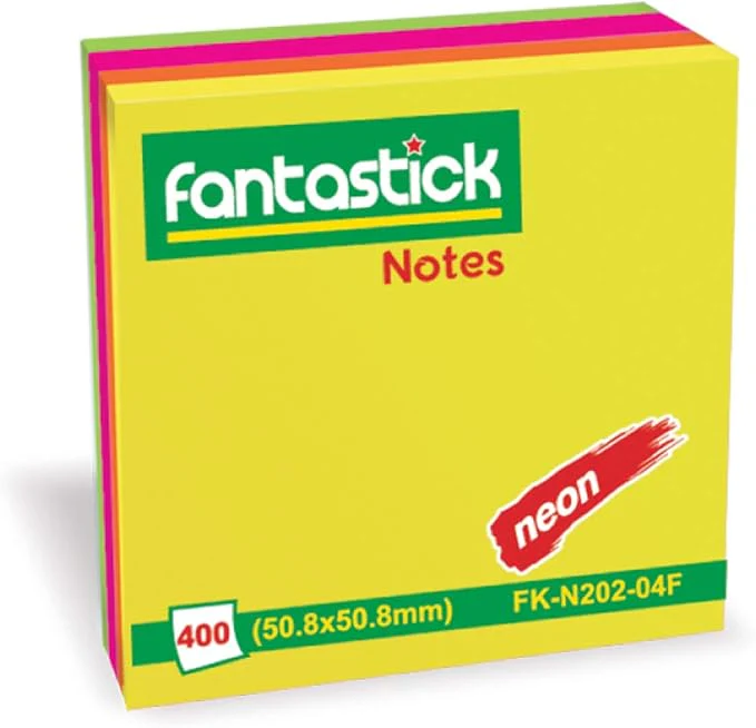 Fantastick Stick Notes 2X2" 4Color Neon