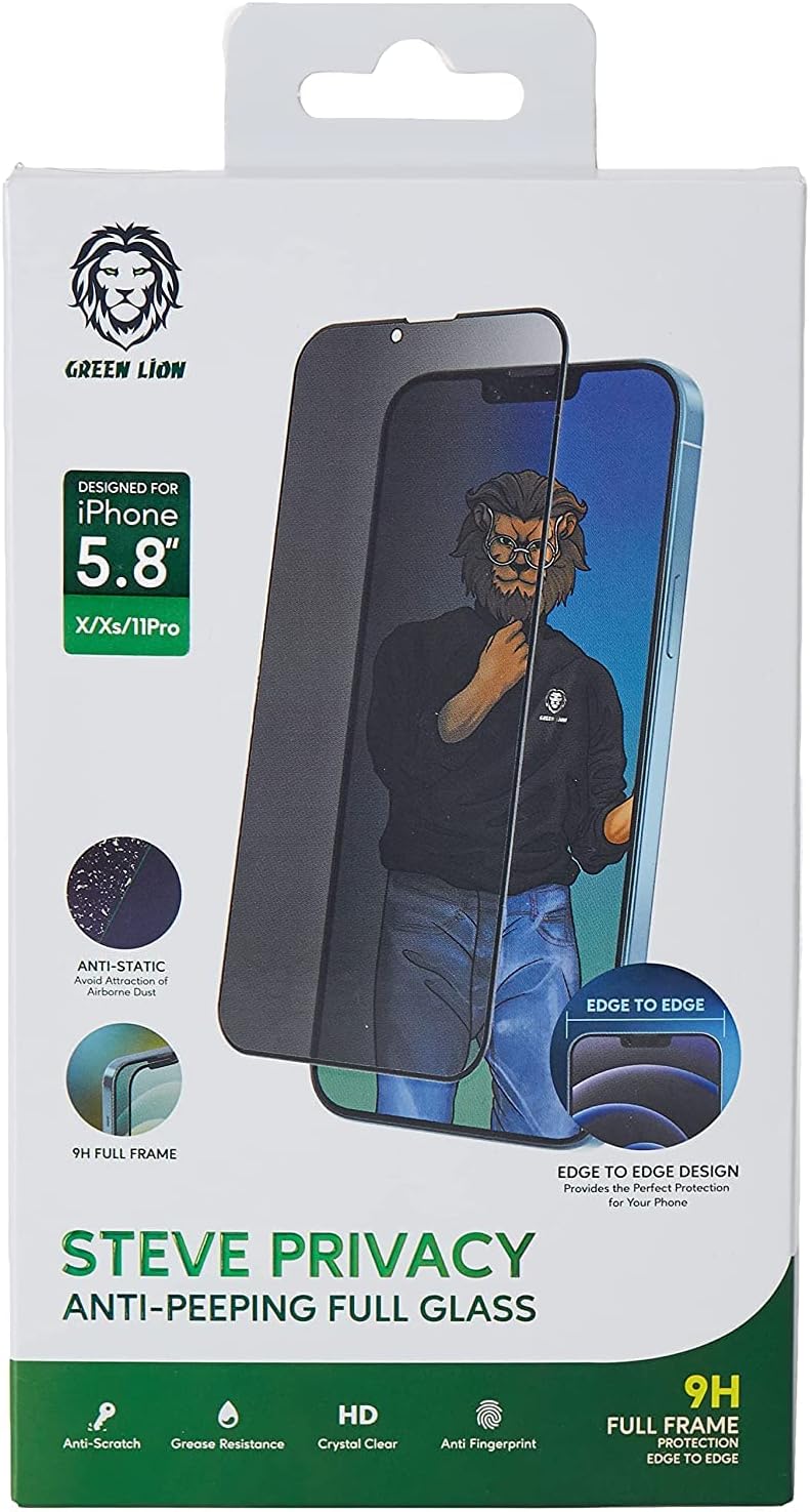 Green Lion 9H Steve Privacy Glass Protector – iPhone X / XS / 11 Pro - Image 4