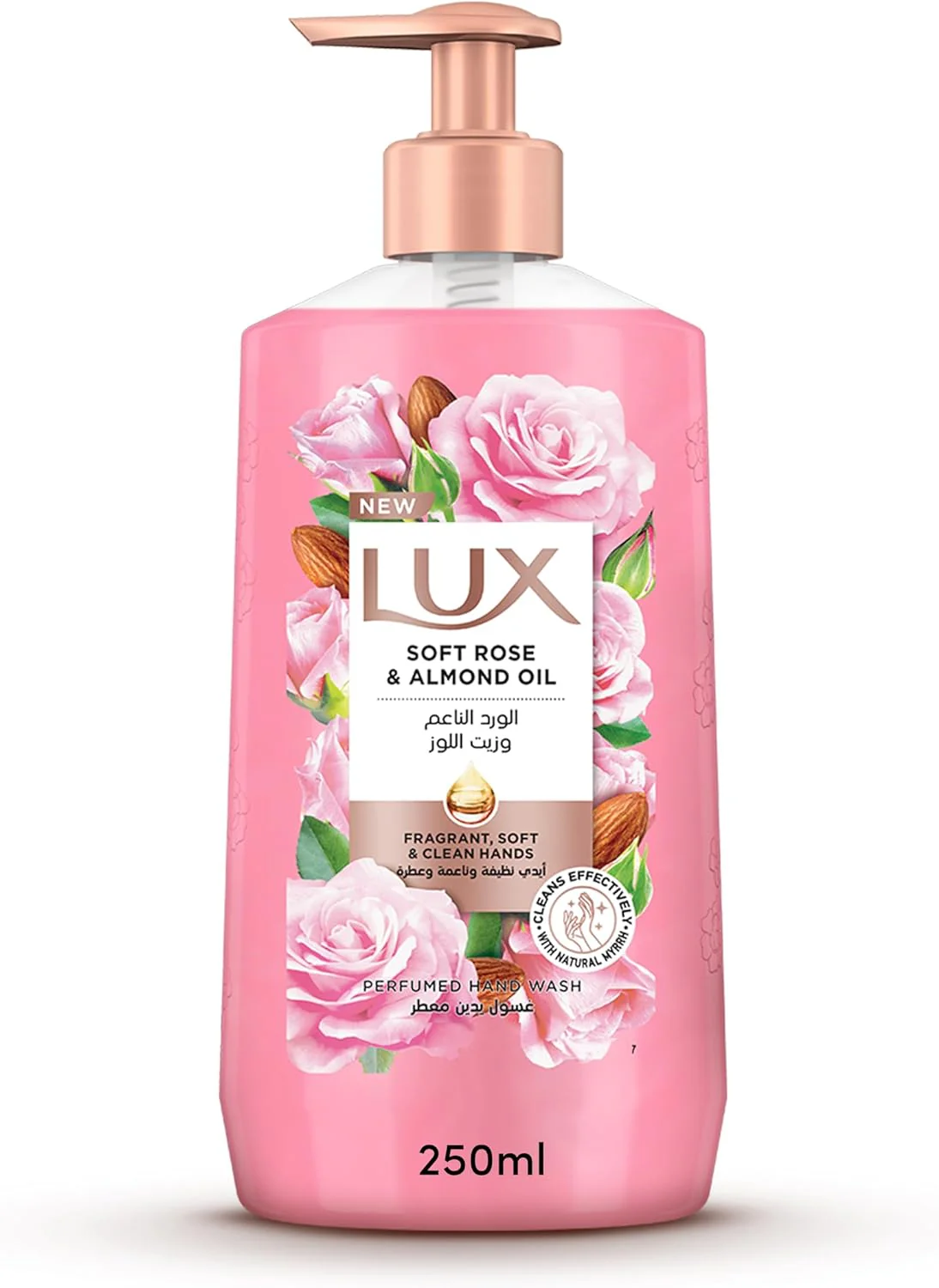 LUX Perfumed Liquid Hand Wash, Soft Rose, with Almond Oil & Glycerin, for Fragrant, Soft and Clean Hands, 250ml - Image 2