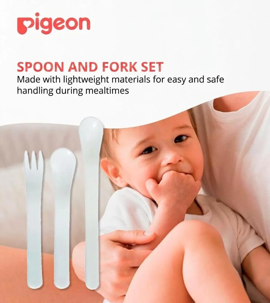 Pigeon Plastic Spoon And Fork Set, 6 Months, 3 Piece [03310],Assorted Colors - Image 3
