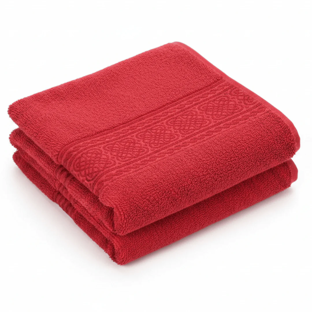 Fieldcrest Cotton Hand Towel – Red | 50×100cm