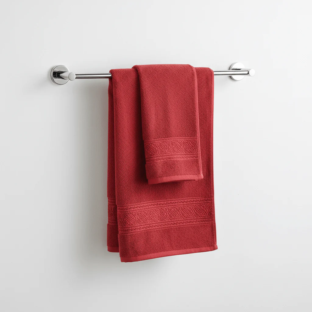 Fieldcrest Cotton Hand Towel – Red | 50×100cm - Image 3
