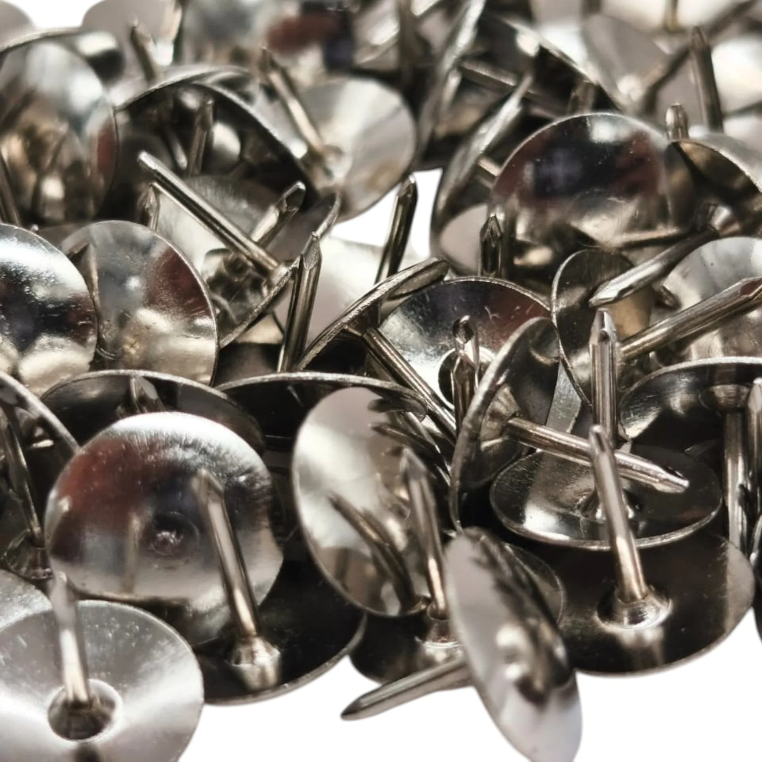 FIS S1 Thumb Tack, Flat Push Pins, Silver Thumb Tacks, 100Pcs, Push Pins, For Picture Photo Hanging, Wall Pins For Board Posters Bulletin Maps-1Cm - Image 2