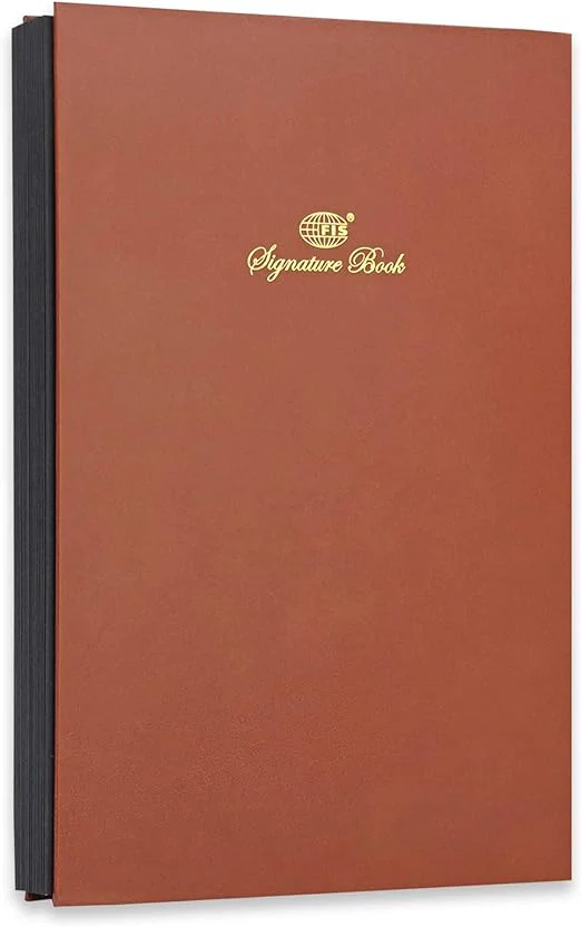 FIS Signature Book, Vinyl Material Cover, 20 Sheets, Brown Color, 240 x 340 mm