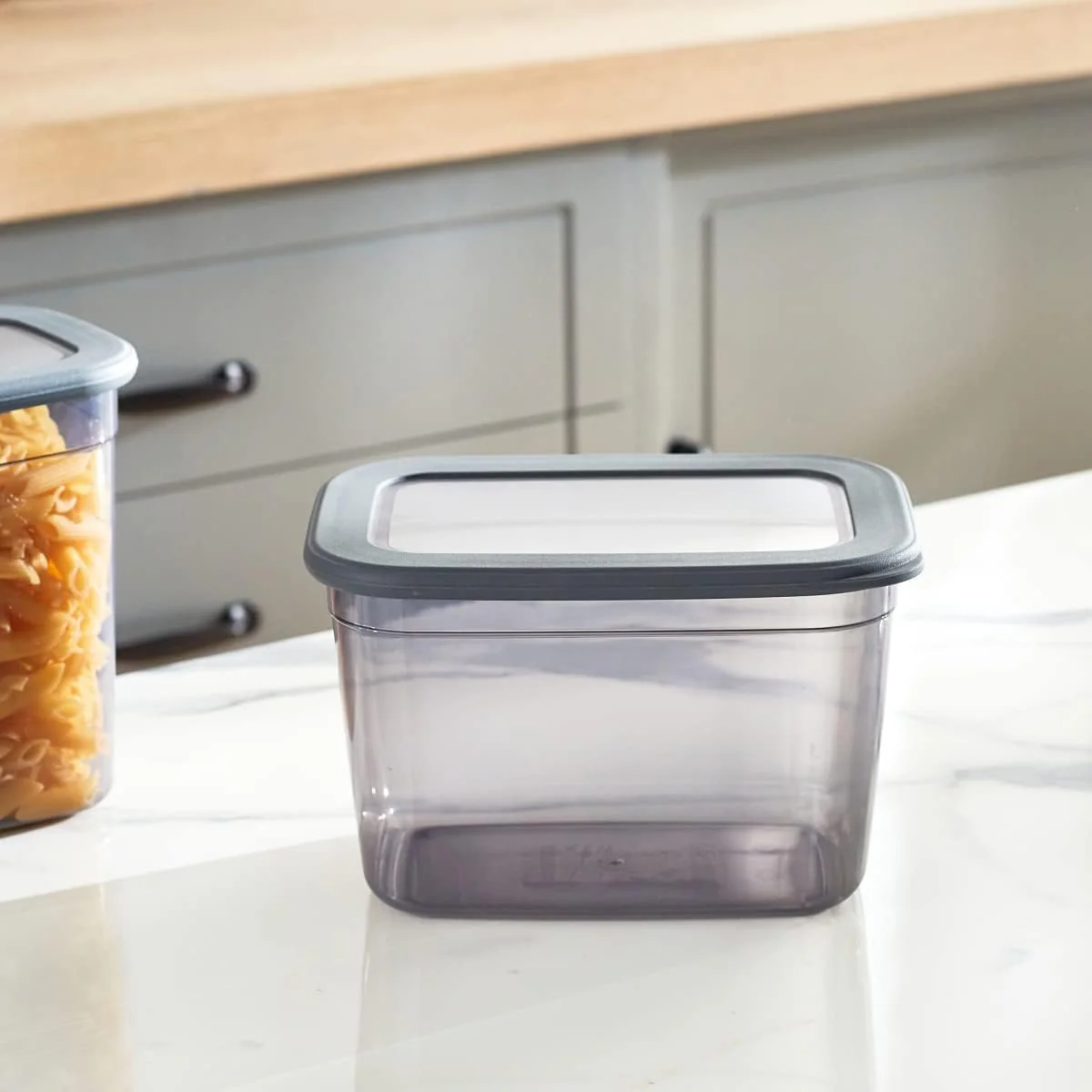 FOLY LIFE Deep Storage Container 2.3L Transparent Gray | Durable Plastic Kitchen Organizer