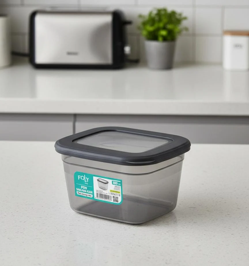 FOLY LIFE Medium Storage Box 800ml Transparent Gray | Reusable Airtight Food Container
