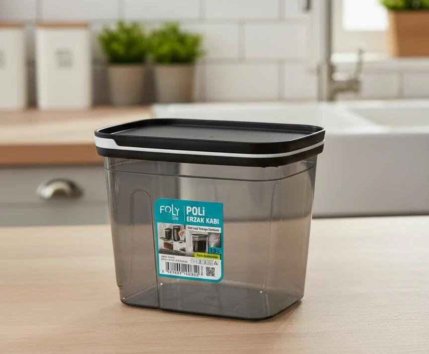 FOLY LIFE Royal Food Storage Box 1.8L Transparent Gray | Elegant Kitchen Organizer