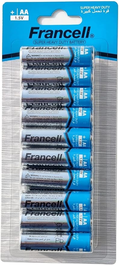 FRANCELL AA Super Heavy Duty Battery 1.5V, Pack of 20