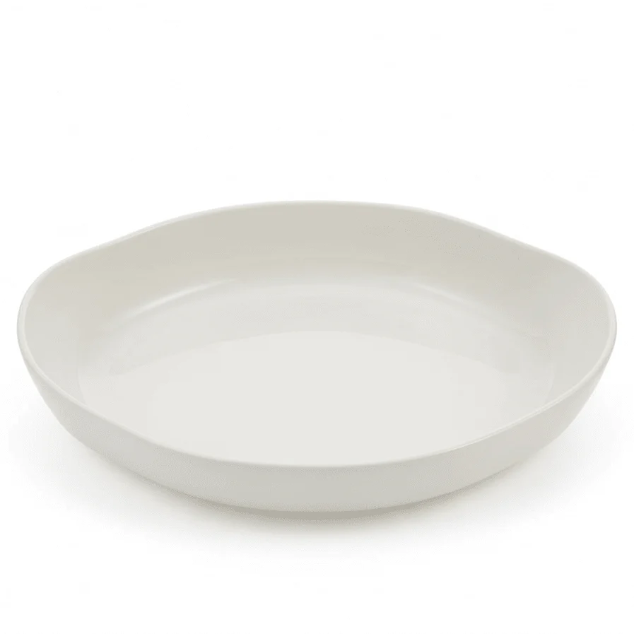 Symphony Collection – 30 cm White Ceramic Alfresco Shallow Serving Bowl with Handles - Image 3