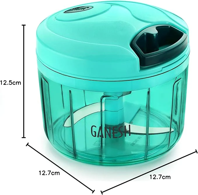 Ganesh Multipurpose Plastic Vegetable Chopper Cutter 3 Blades for Effortlessly Chopping Vegetables and Fruits for Your Kitchen, Pool Green (725 ml) - Image 5