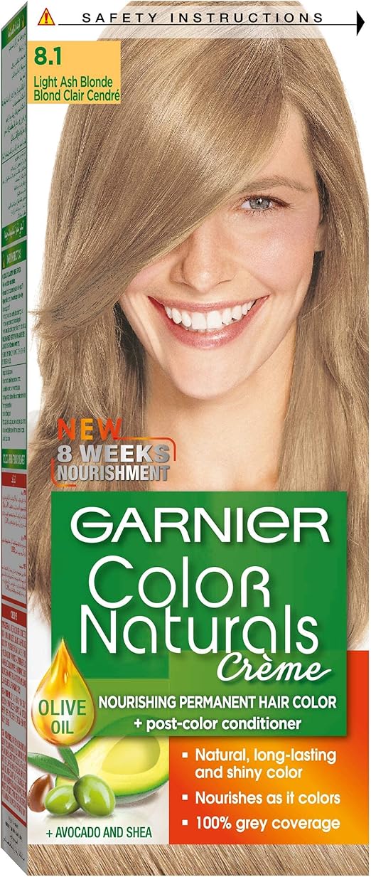 Garnier Color Naturals, 8.1 Light Ash Blonde, Permanent Hair Color