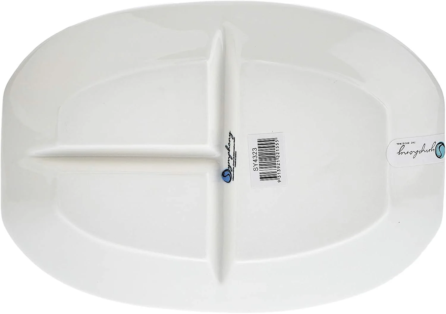 SYMPHONY Collection – 25 cm White Ceramic Three-Section Serving Plate - Image 5