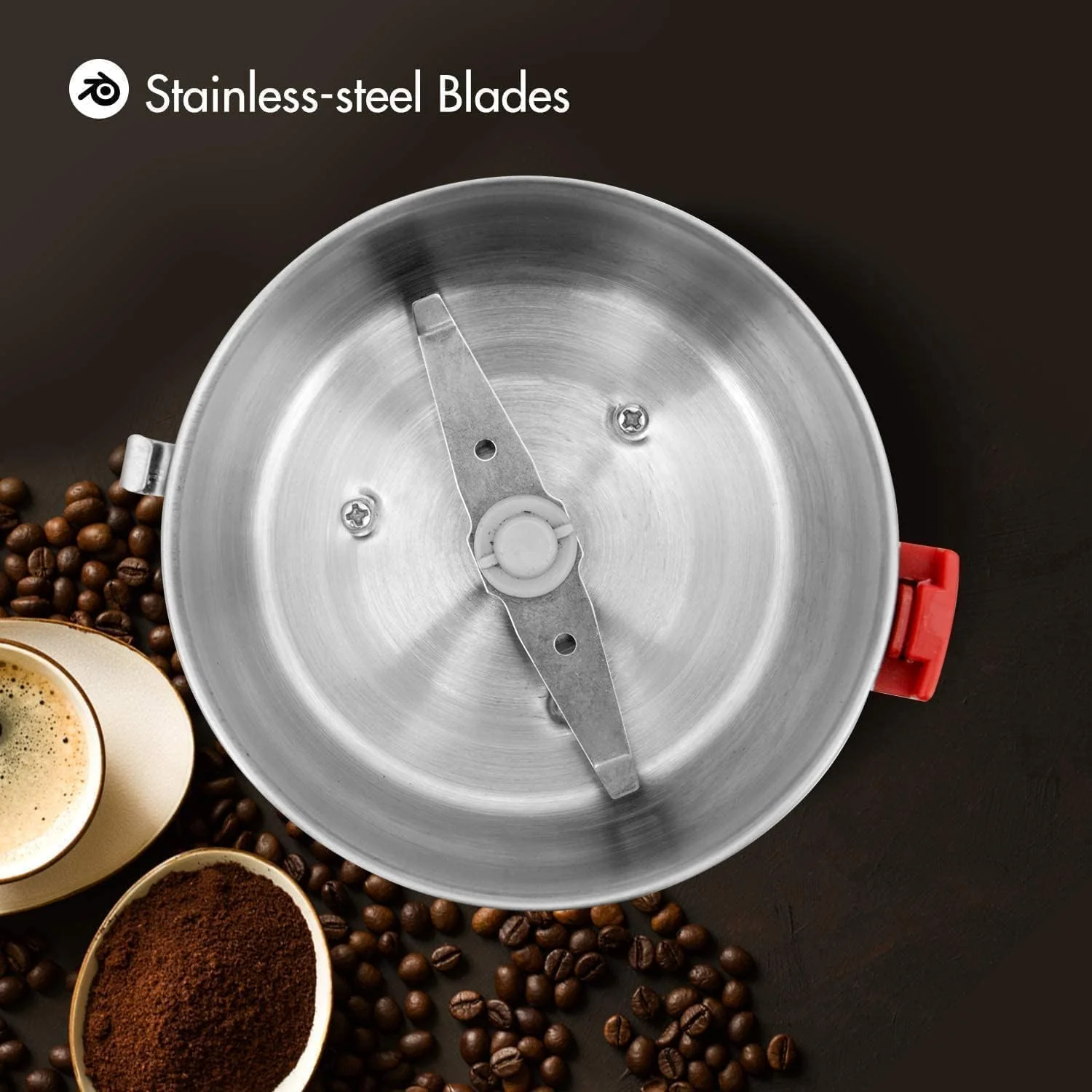 Geepas 150W Electric Coffee Grinder - Stainless Steel Blade |Stainless Steel Cup for Grinding, GCG5440 Overheat Protection | Removable Steel Bowl - Image 5