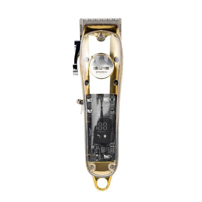 GEEPAS Professional Digital Hair Clipper 4 Adjustable Cutting Blades and 8 Different Length Limit Combs with LCD Display- GTR57504