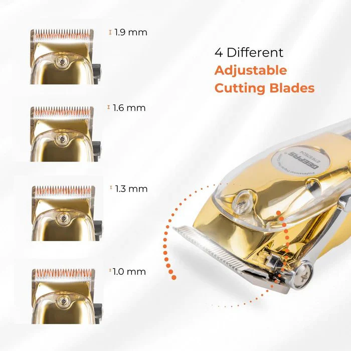 GEEPAS Professional Digital Hair Clipper 4 Adjustable Cutting Blades and 8 Different Length Limit Combs with LCD Display- GTR57504 - Image 5