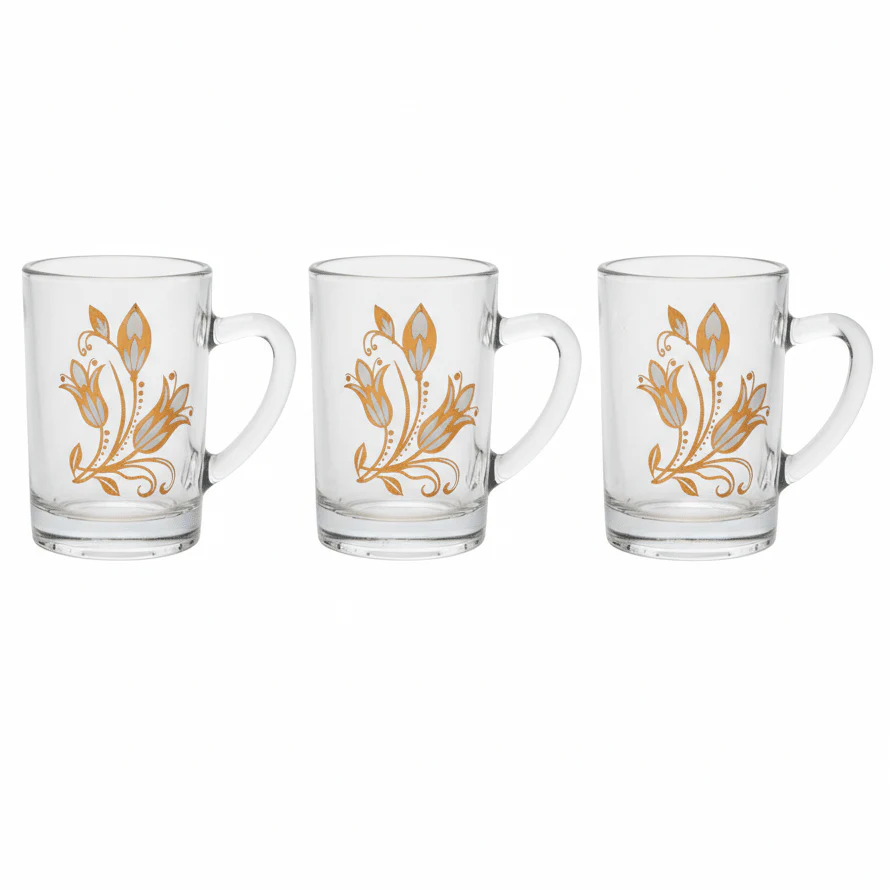 Germax Elegant Mini Tea Glass Set of Three Pieces with 100 ml