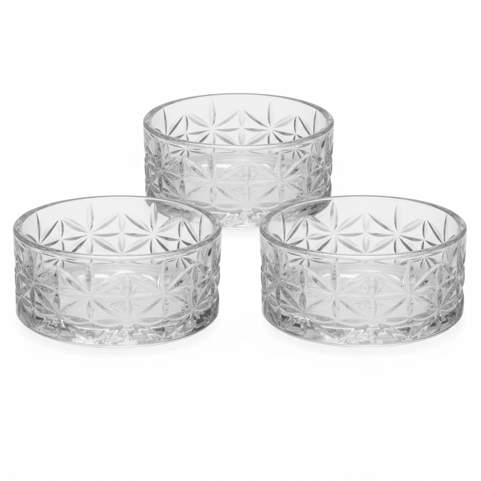 Germax Elegant Small 100ml Glass Dessert Bowls for Ice Cream, Custard & Sweets – Premium Set of 3