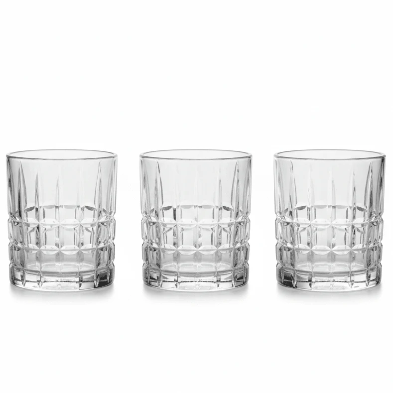 Germax Large Capacity Clear Glass Tumblers – Heavy Duty Drinkware Set, 3 Pieces, 338 ml