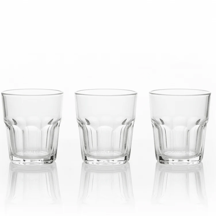 Germax Standard Clear Glass Tumblers – Durable Multipurpose Drinkware Set, 3 Pieces, 150 ml