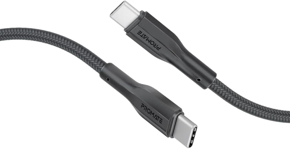 Promate Super-Flexible 60W USB-C to USB-C Fast Charging Cable (3M) PD 3A Type-C Charger Cord for iPhone 15 16 17, Tablets, Laptops, MacBook, iPad Pro, Samsung S24 S25 S26 ZFold7, Pixel - Black