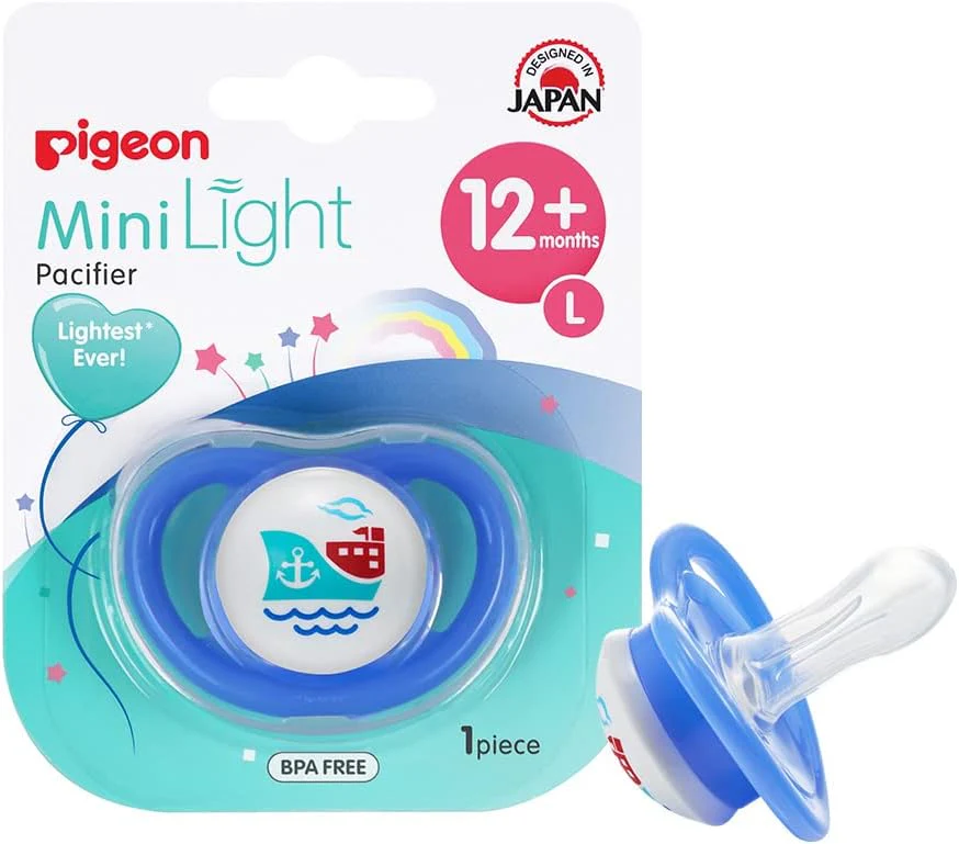 Pigeon, Minilight Pacifier, Ultra Light Weight, Soft Silicone Nipple, Bpa Free, L Size