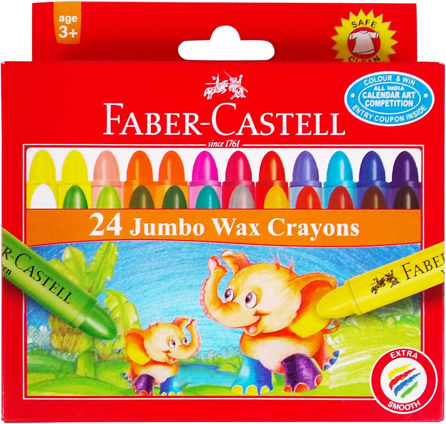 Faber-Castell Jumbo Wax Crayons – 24 Shades | Multicolor | Age 3+