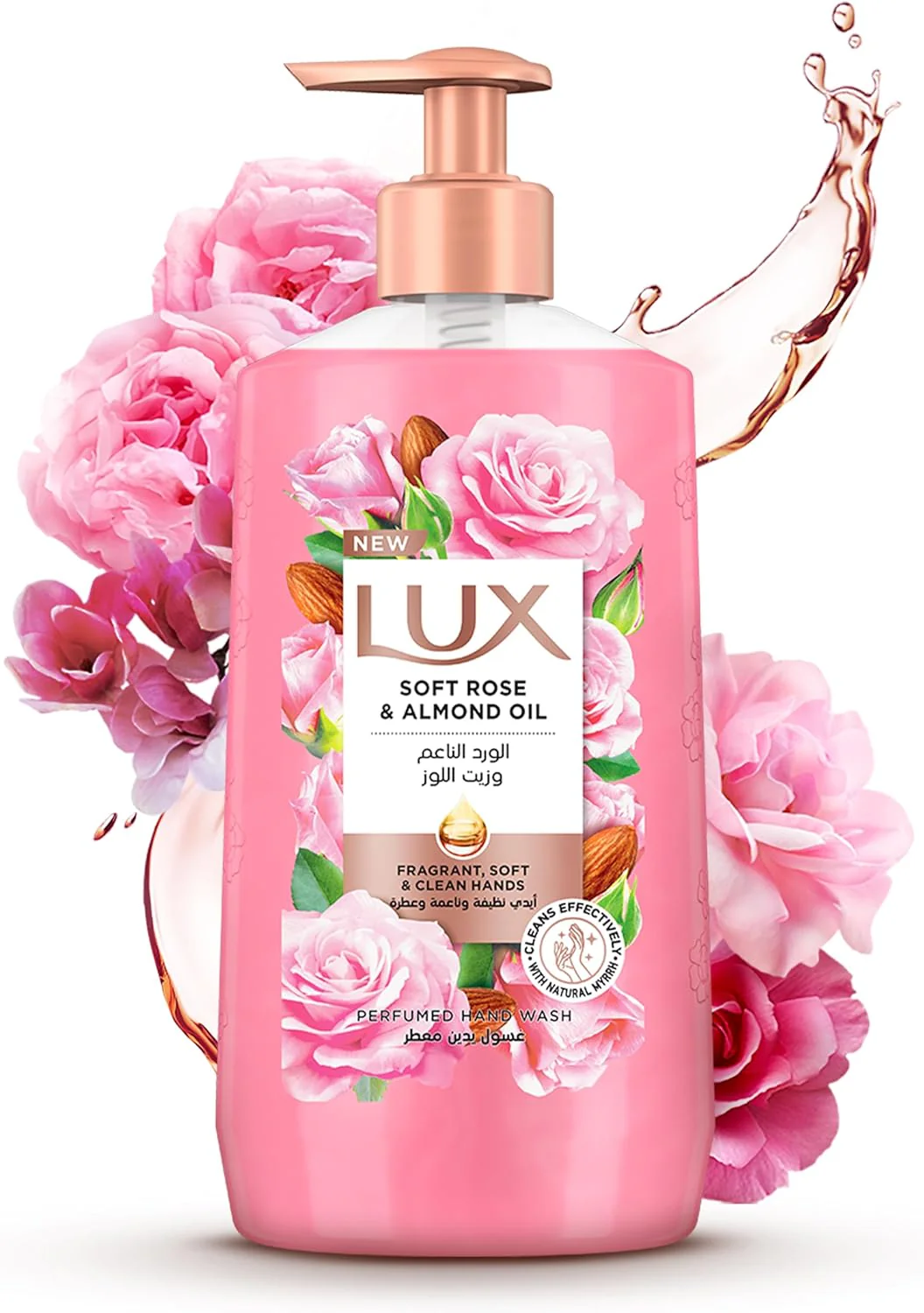LUX Perfumed Liquid Hand Wash, Soft Rose, with Almond Oil & Glycerin, for Fragrant, Soft and Clean Hands, 500ml