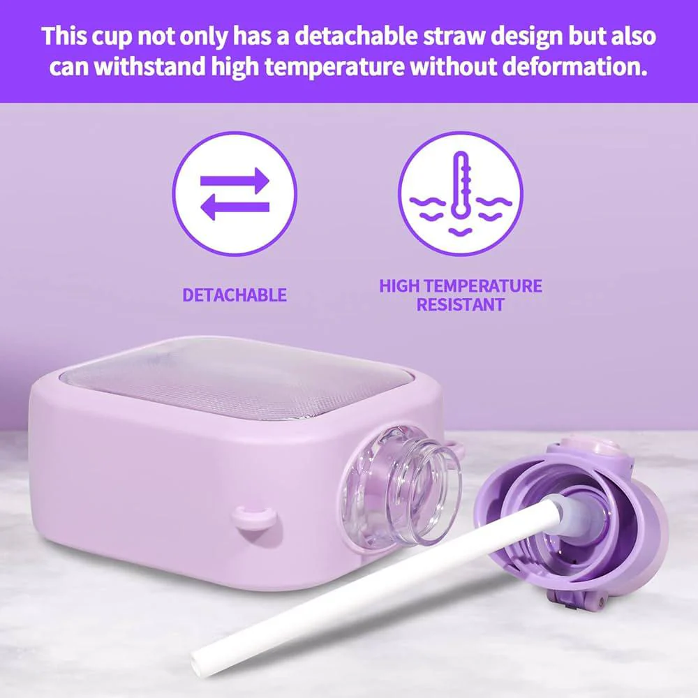 Giavos Fashion Plastic Water Bottle 700ml with Adjustable Strap, Lavender - Image 3