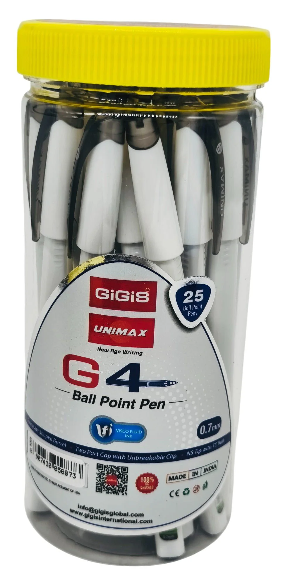 GIGIS 25pcs Unimax G4 0.7mm Ball Point Pen, Black - Image 2