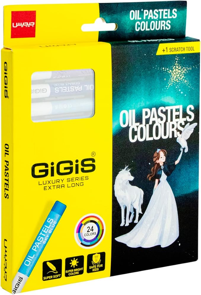 GIGIS Long Oil Pastel Colors 24-Pieces